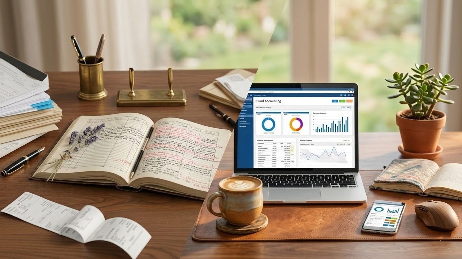 Traditional bookkeeping compared with modern cloud accounting automation, AI automation and accountability in modern Seattle bookkeeping services