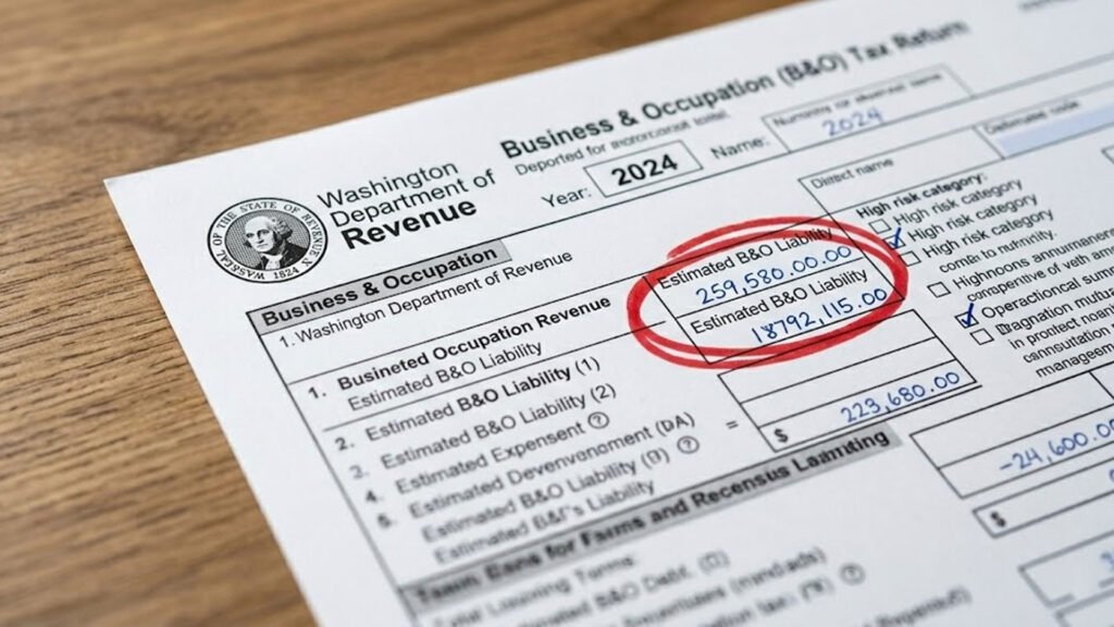 Washington B&O tax compliance paperwork for Seattle business
